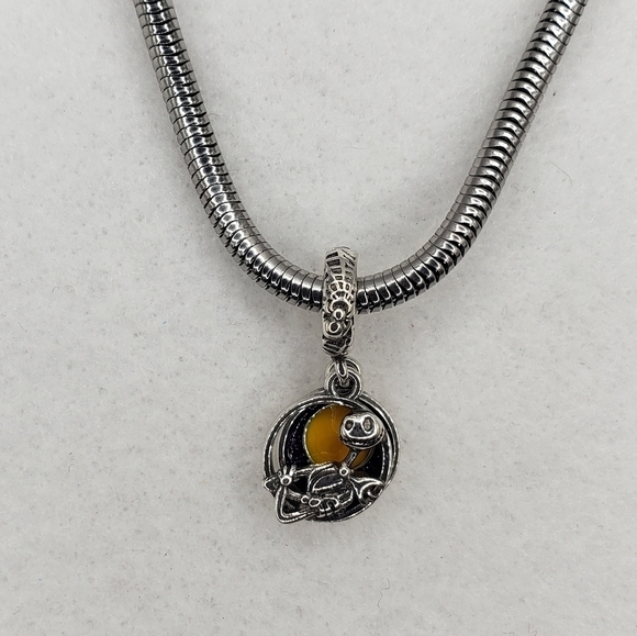 The Nightmare Before Christmas Jack Skeleton Bracelet Charm 925 Sterling Silver - Picture 3 of 6